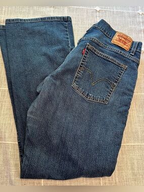 Levi's 550 Women's Relaxed Bootcut Jeans Size 14L Dark Wash Blue Tall Denim